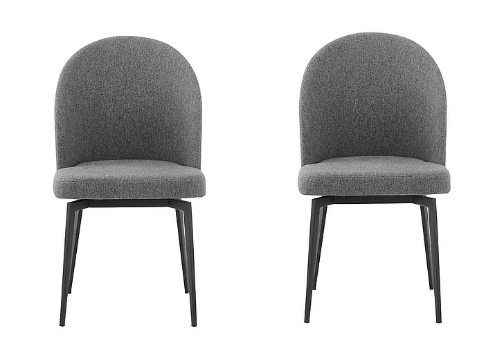 Armen Living Sunny Swivel Gray Fabric and Metal Dining Chairs (Set of 2) LCSNSIGR CLOSEOUT