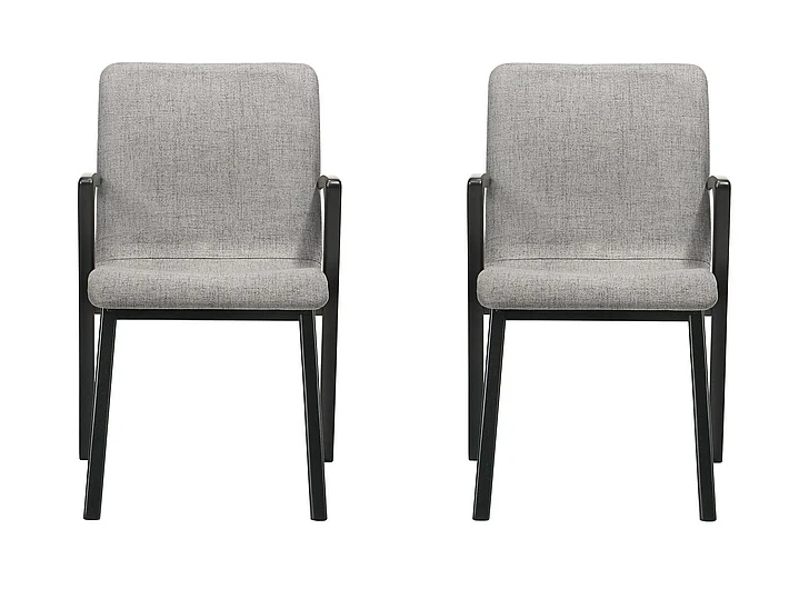 Armen Living Varde Gray Upholstered Dining Chairs in Black (Set of 2) LCVRSIGRBL