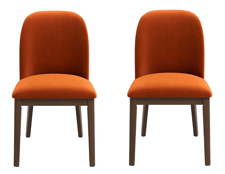 Ashcroft Kaitlyn Burnt Orange Velvet Dining Chair (Set Of 2) DCH00400502