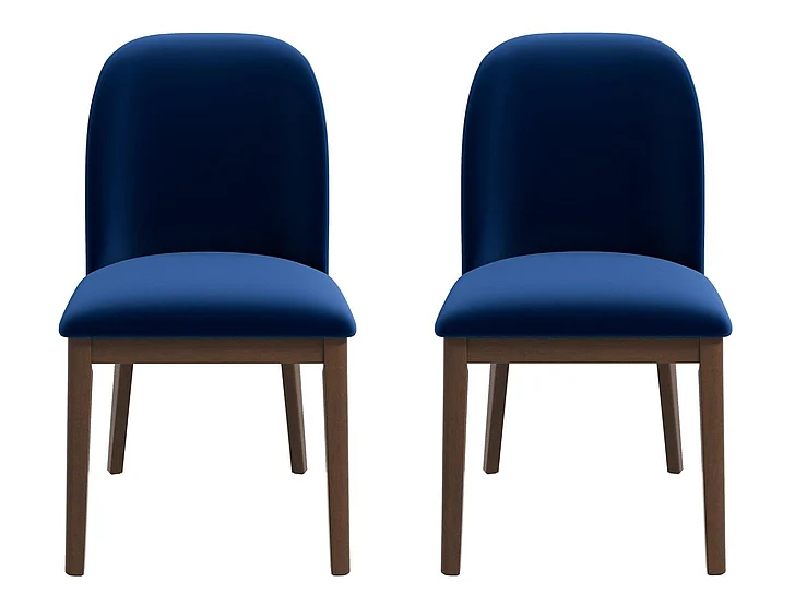 Ashcroft Kaitlyn Navy Blue Velvet Dining Chair (Set Of 2) DCH00400504