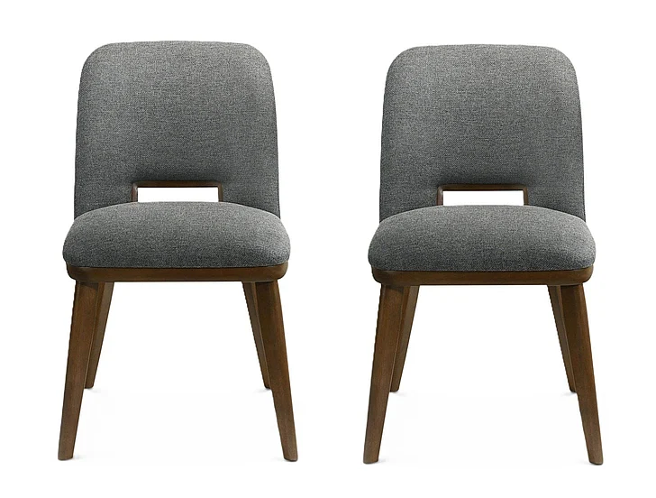 Ashcroft Blaken Dark Grey Fabric Dining Chair (Set Of 2) DCH00400601