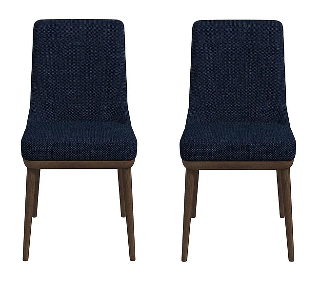 Ashcroft Kate Dark Blue Fabric Dining Chair (Set Of 2) DCH00400702