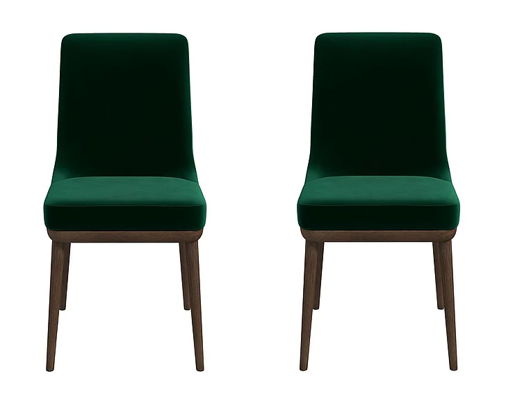 Ashcroft Kate Green Velvet Solid Wood Dining Chair (Set Of 2) DCH00400703