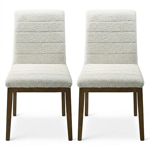 Ashcroft Ines White Boucle Dining Chair (Set Of 2) DCH00401202