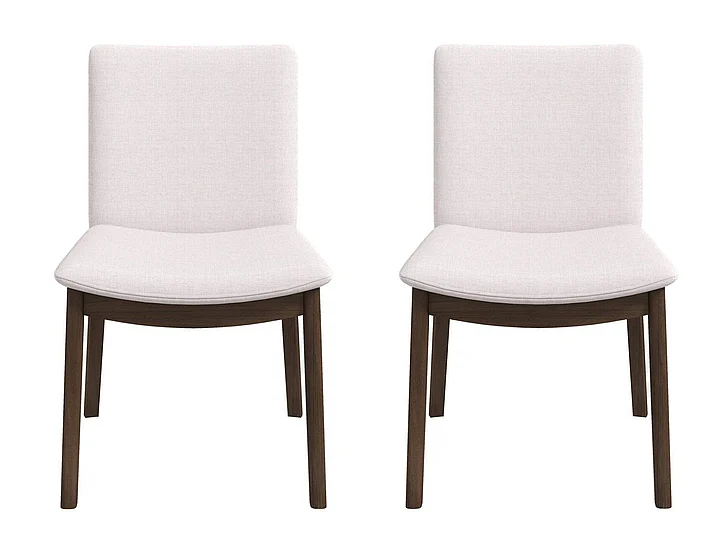 Ashcroft Laura Beige Linen Solid Wood Dining Chair (Set Of 2) DCH00402201