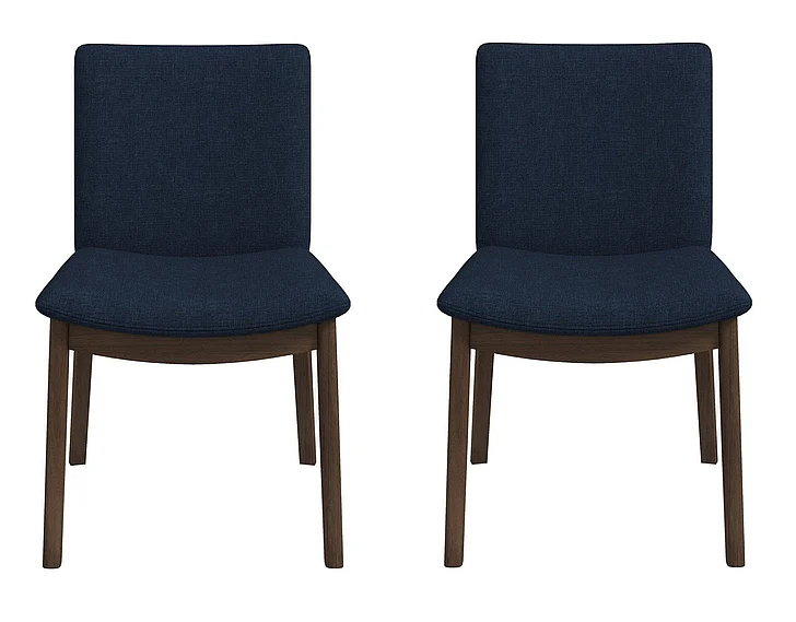Ashcroft Laura Blue Linen Solid Wood Dining Chair (Set Of 2) DCH00402203