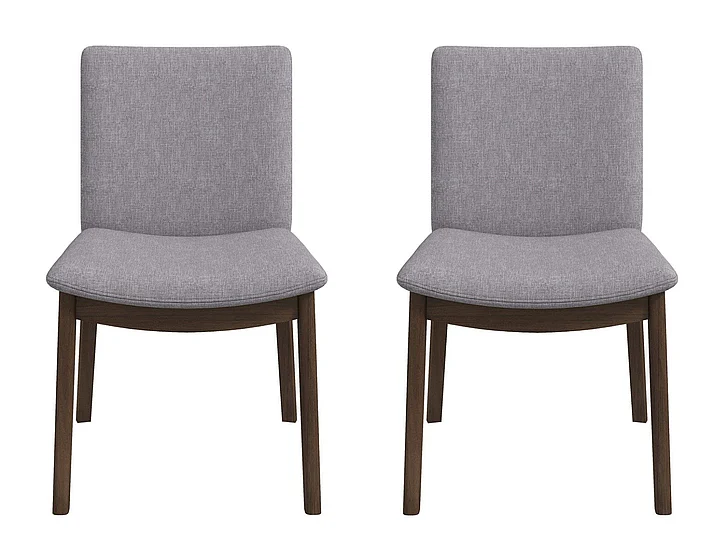 Ashcroft Laura Light Grey Linen Solid Wood Dining Chair (Set Of 2) DCH00402207