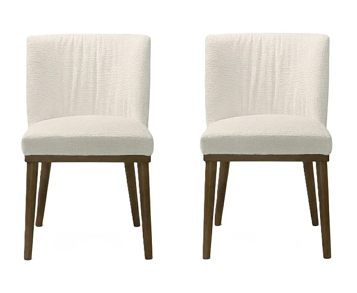 Ashcroft Daley White Fabric Dining Chair (Set Of 2) DCH00402702