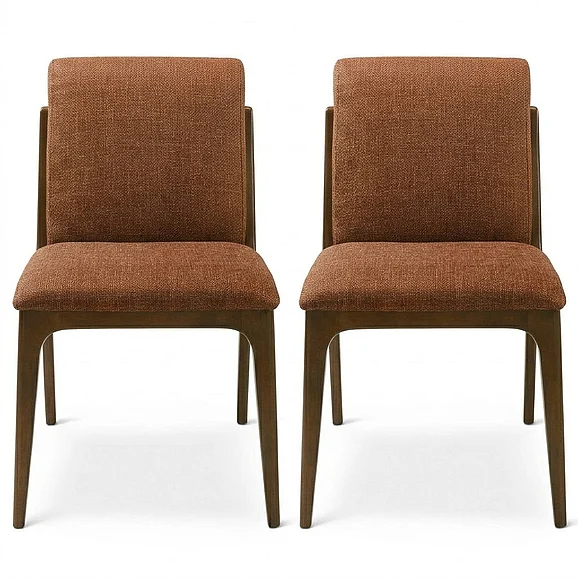 Ashcroft Grivelle Orange Fabric Dining Chair (Set Of 2) DCH00402902