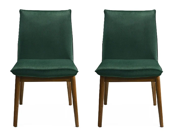 Ashcroft Monza Dark Green Velvet Dining Chair (Set Of 2) DCH00403302