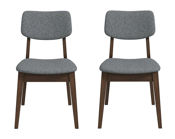 Ashcroft Carlos Dark Grey Fabric Solid Back Side Chair (Set Of 2) DCH00600103