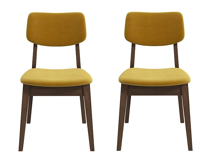 Ashcroft Carlos Dark Yellow Velvet Solid Back Side Chair (Set Of 2) DCH00600104