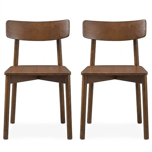 Ashcroft Pierre Solid Wood Dining Chair in Walnut Finish (Set Of 2) DCH00801801