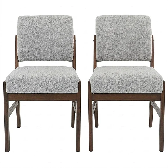 Ashcroft Caldwell Light Grey Boucle Dining Chair - Set of 2 DCH00904201