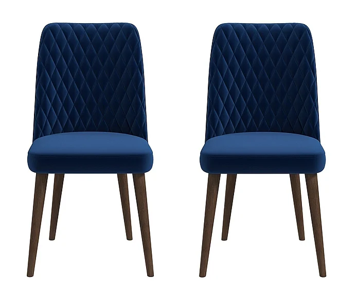 Ashcroft Katie Navy Blue Velvet Dining Chair (Set Of 2) DCH01701004