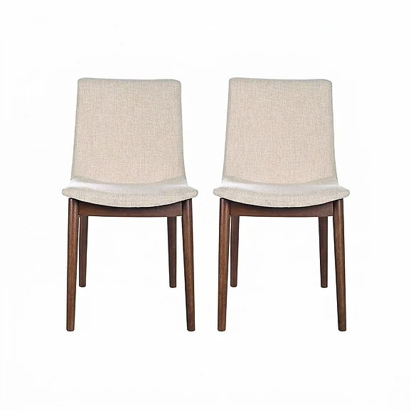 Ashcroft Ravel Beige Fabric Dining Chair Set of 2 DCH03603401