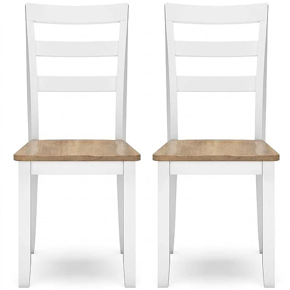 Gesthaven Dining Chair (Set of 2) in Natural/White D398-01 FedEx/UPS