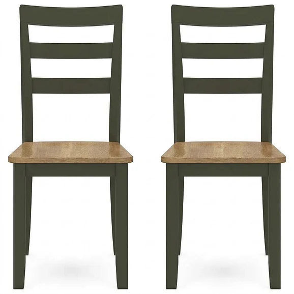 Gesthaven Dining Chair (Set of 2) in Natural/Green D401-01 FedEx/UPS