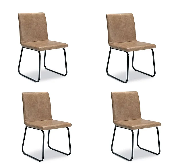 Pharwynn Dining Upholstered Side Chair (Set of 4) in Toast D446-02 FedEx/UPS