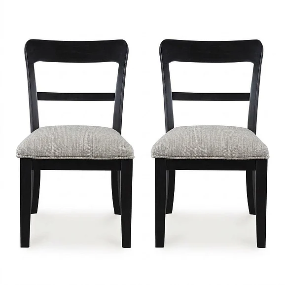 Chadworth Dining Chair (Set of 2) in Black D824-01 FedEx/UPS