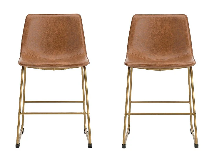 Mezzanine Dining Upholstered Side Chair in Brown/Gold (Set of 2)