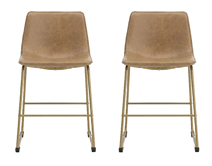 Mezzanine Dining Upholstered Side Chair in Toast/Gold (Set of 2)