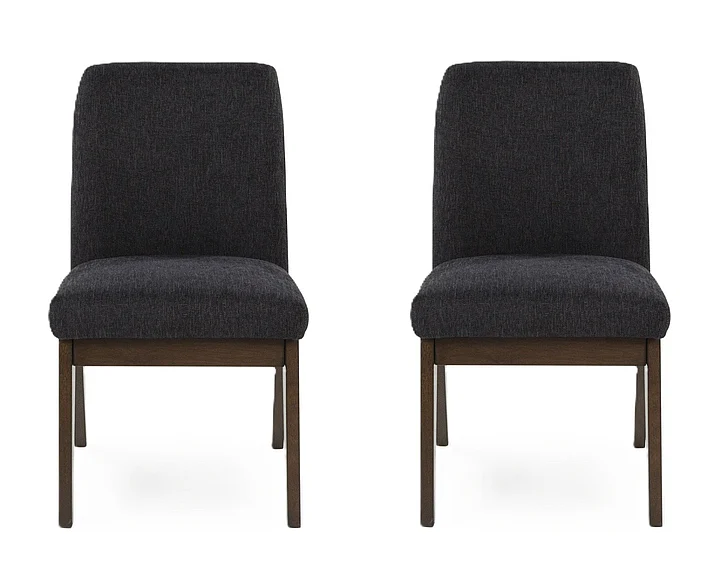 Yingden Dining Upholstered Side Chair in Dark Brown (Set of 2) NCD857-01