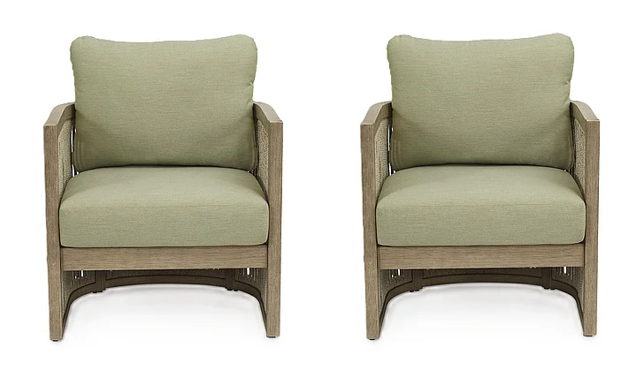 Moondance Lounge Chair w/Cushion (Set of 2) in Beige/Green NCP604-820