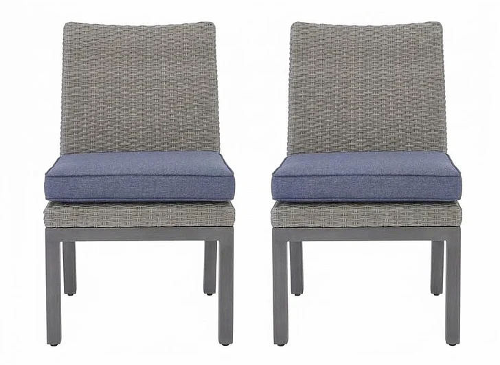 Dillon Beach Side Chair with Cushion (Set of 2) in Blue/Gray P418-601