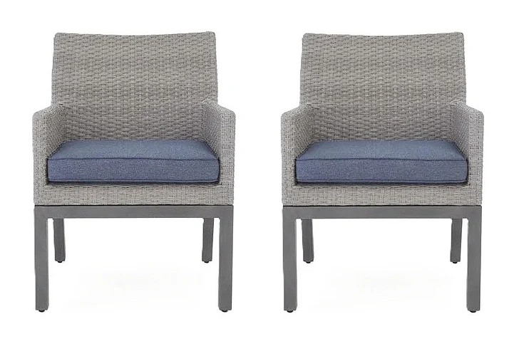 Dillon Beach Arm Chair With Cushion (Set of 2) in Blue/Gray P418-601A