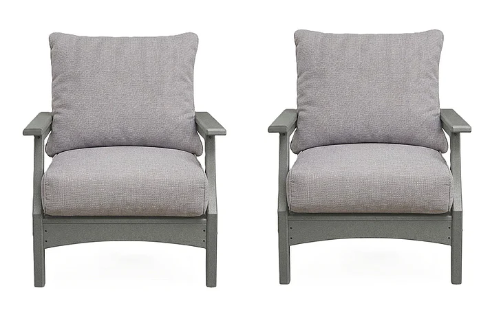 Martina Lounge Chair w/Cushion (Set of 2) in Gray