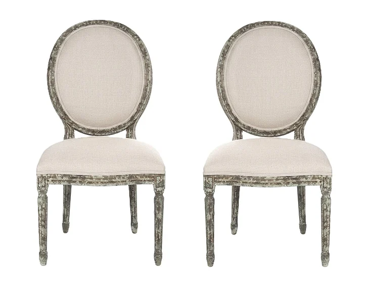 Zentique Medallion Side Chair in Distressed Olive Green (Set of 2) B004 CC008 A003
