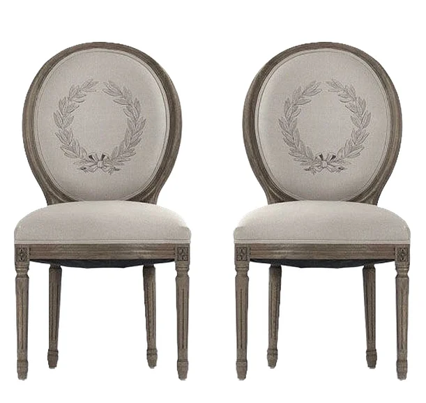 Zentique Medallion Side Chair in Recycled Oak (Set of 2) B004 E255-3 A003 #61