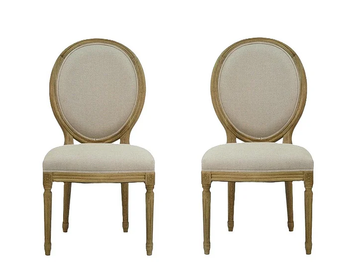 Zentique Medallion Side Chair in Natural Oak (Set of 2) B004 E255 A003