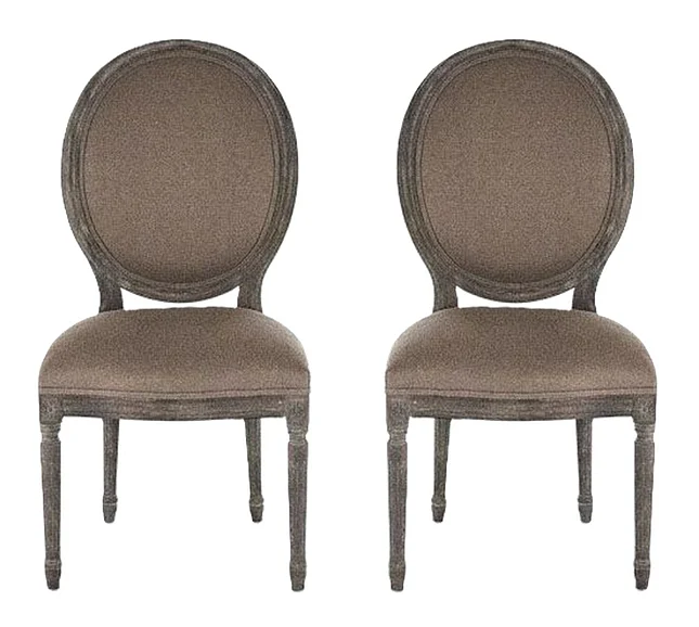 Zentique Medallion Side Chair in Limed Charcoal Oak (Set of 2) B004 E271 A006