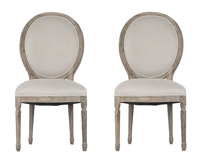 Zentique Medallion Side Chair in Limed Grey Oak (Set of 2) B004 E272 A003