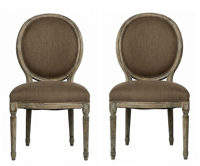 Zentique Medallion Side Chair in Limed Grey Oak (Set of 2) B004 E272 A008