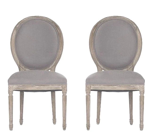 Zentique Medallion Side Chair in Limed Grey Oak (Set of 2) B004 E272 A048