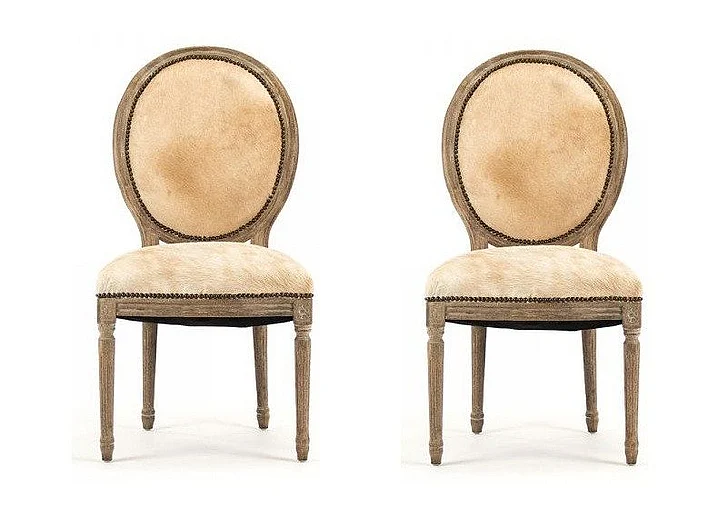 Zentique Medallion Cowhide Side Chair (Set of 2) B004 E272 CH-B
