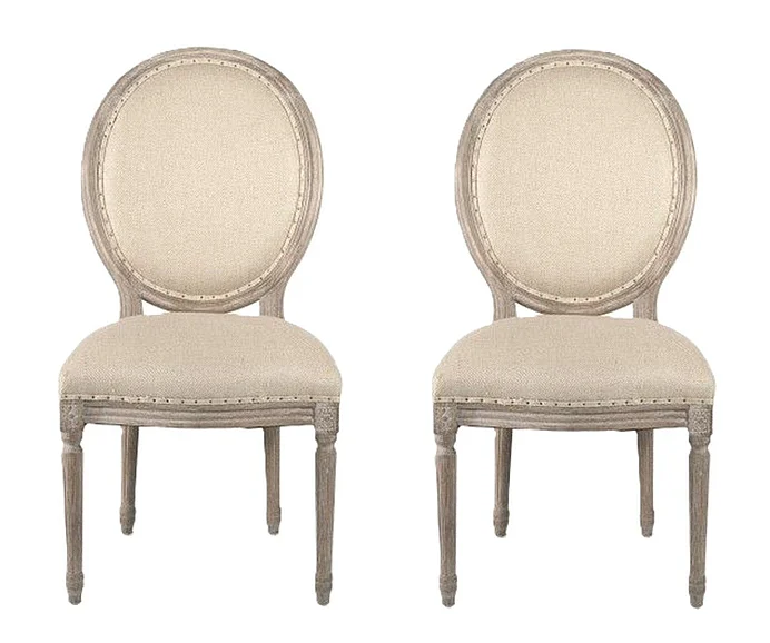 Zentique Medallion Side Chair in Limed Grey Oak (Set of 2) B004 E272 H009