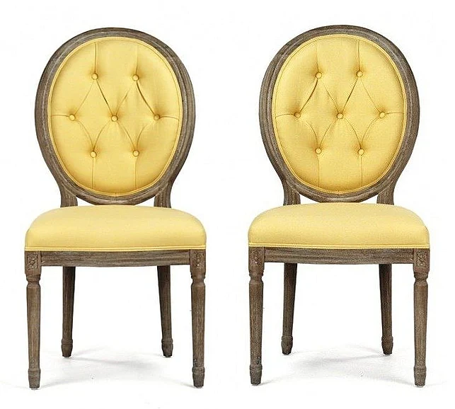 Zentique Medallion Side Chair in Yellow (Set of 2) B004-Z E272 J