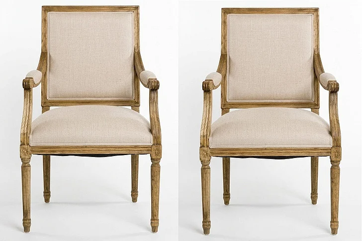 Zentique Louis Arm Chair in Natural Oak (Set of 2) B008 E255 A003