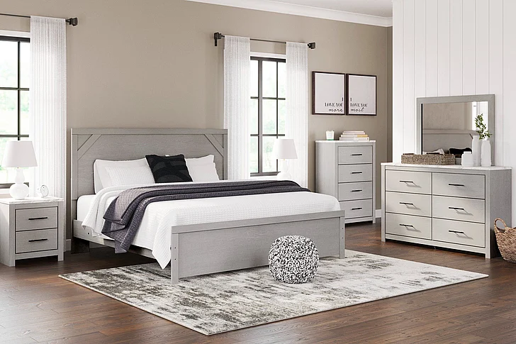 Cottenburg 5-Piece Panel Bedroom Set in Light Gray