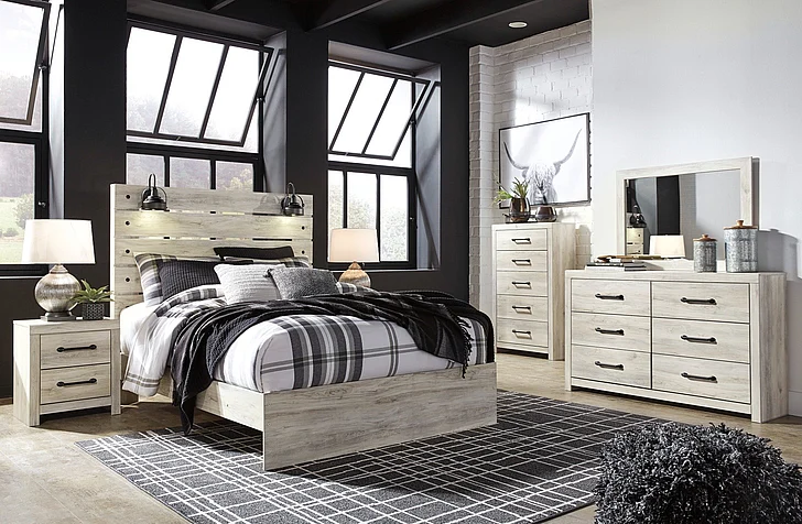 Cambeck 5-Piece Panel Bedroom Set in Whitewash
