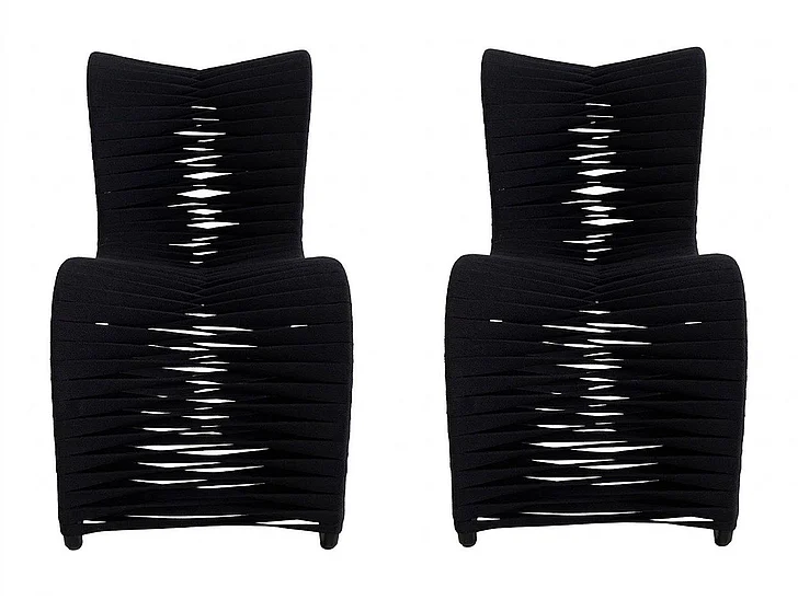 Phillips Seat Belt Dining Chair in Black B2061BB (Set of 2)