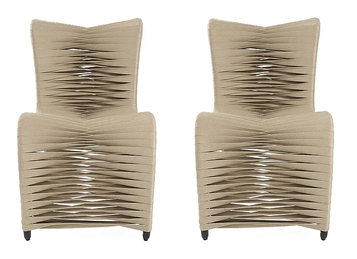 Phillips Collection Seat Belt Dining Chair in Beige B2061BE (Set of 2)