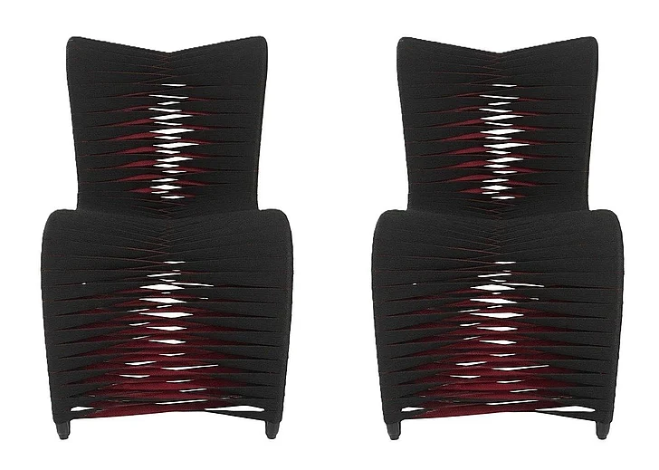 Phillips Seat Belt Dining Chair in Black/Red B2061BZ (Set of 2)