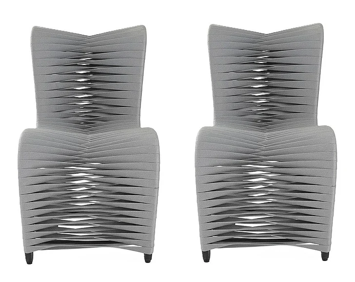Phillips Collection Seat Belt Dining Chair in Gray B2061GG (Set of 2)
