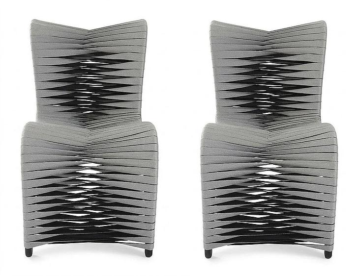 Phillips Seat Belt Dining Chair in Gray/Black B2061GR (Set of 2)