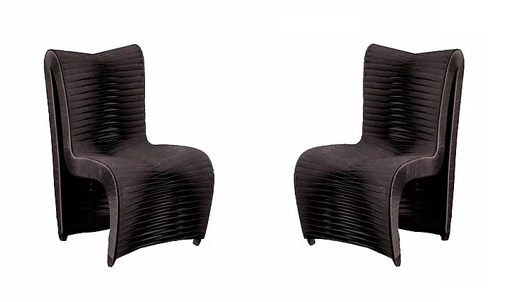 Phillips Collection Seat Belt Highback Dining Chair in Black B2061HB (Set of 2)